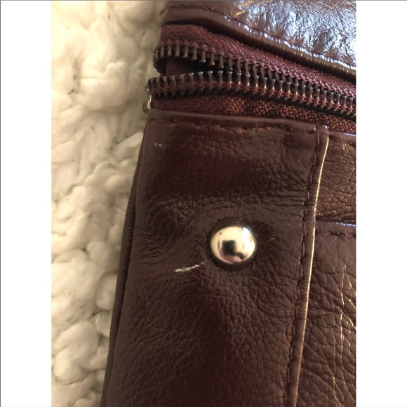 Maroon Leather Crossbody Bag with Adjustable Strap - Picture 7 of 7